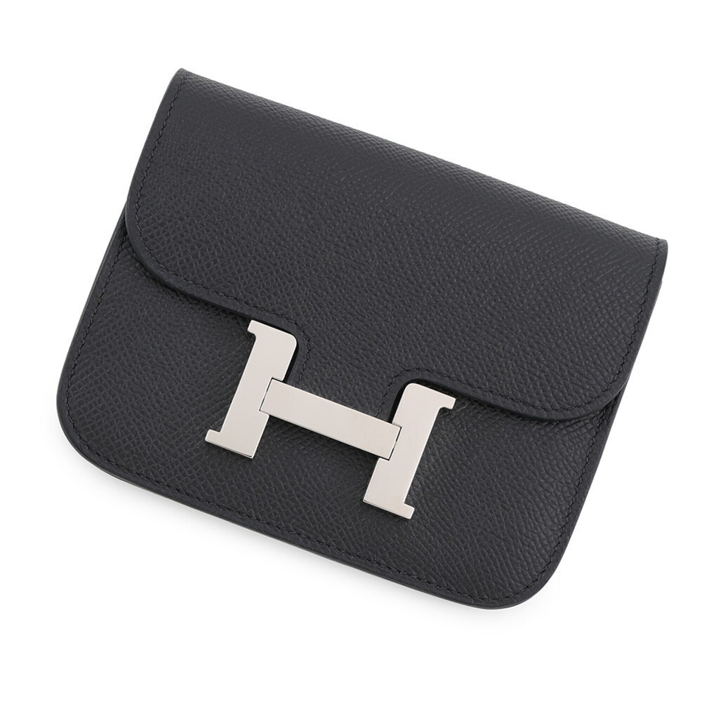 Hermes Constance Wallet, Black Epsom Leather, K Stamp, HERMES WALLET